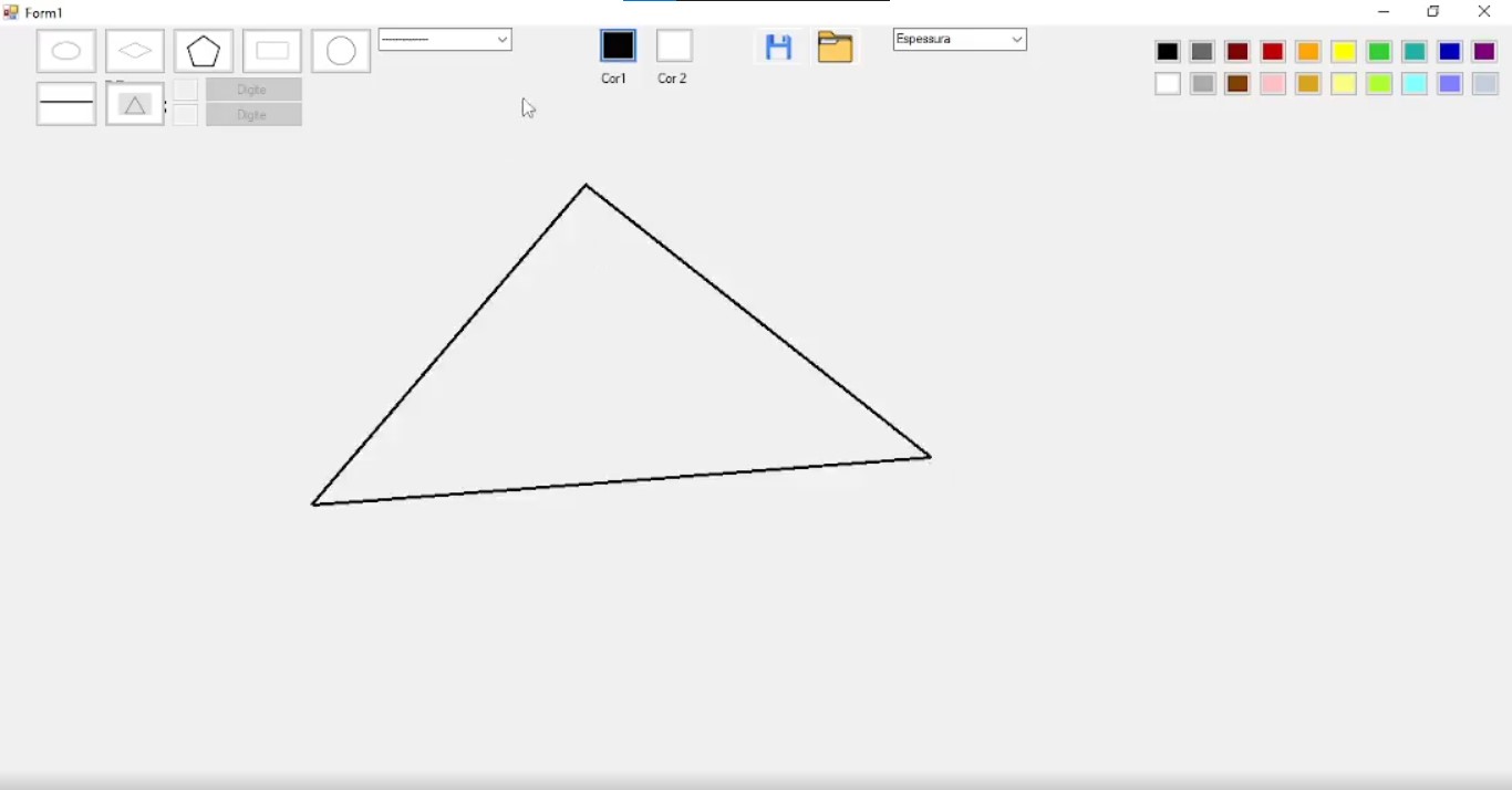 Interface do projeto Paint C# .NET
